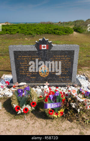 France, Normandy Region, Calvados Department, D-Day Beaches Area, Courseulles Sur Mer, Centre Juno Beach, museum to the Canadian forces in the WW2 invasion at Juno Beach, memorial Stock Photo