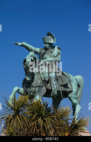 France, Normandy Region, Manche Department, Cherbourg-Octeville, Place Napoleon, statue of Napoleon Bonaparte Stock Photo