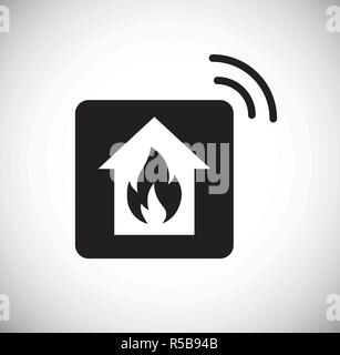 Smart fire alarm system icon on white background for graphic and web design, Modern simple vector sign. Internet concept. Trendy symbol for website design web button or mobile app. Stock Vector