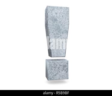 3D rendering concrete symbol - Exclamation mark. 3D render Illustration ...