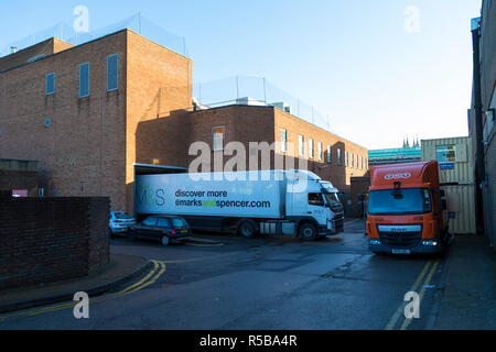 Large marks and spencer lorry parked in a loading bay, ashford, kent, uk Stock Photo