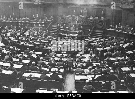 German Republic - New Reichstag in session for first time since revolution, Berlin, Germany ca. 1918-1919 Stock Photo