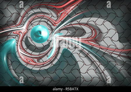 Abstract image of bright circles and lines. Stock Photo