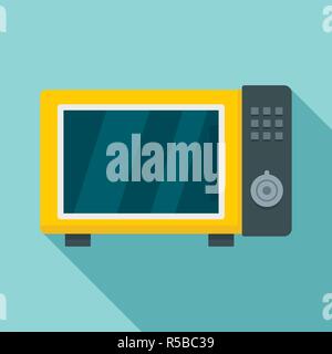 Microwave oven icon. Flat illustration of microwave oven vector icon for web design Stock Vector