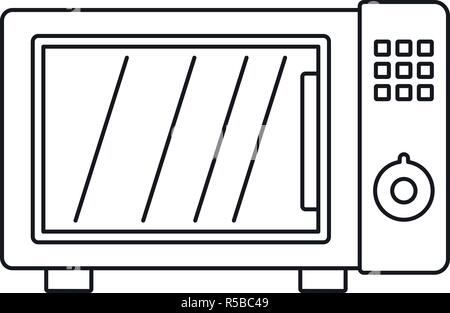 Microwave oven icon. Outline microwave oven vector icon for web design isolated on white background Stock Vector