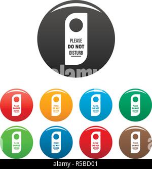 Please do not disturb hanger tag icons set 9 color vector isolated on white for any design Stock Vector