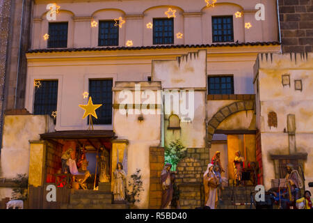 Colombia, Bogota, Plaza de Bolival, Capilla Del Sagrario Chapel, Christmas nativity scene Stock Photo