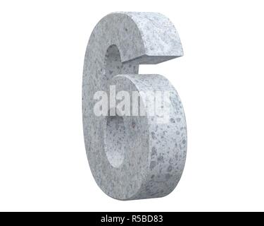 3D rendering concrete number 6 six. 3D render Illustration Stock Photo ...