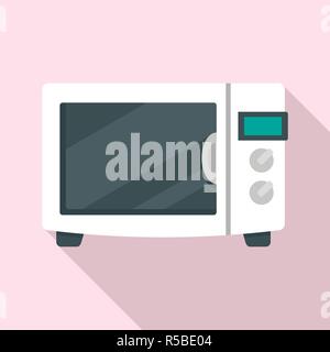 House microwave icon. Flat illustration of house microwave vector icon for web design Stock Vector