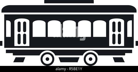 City old tram icon. Simple illustration of city old tram vector icon for web design isolated on white background Stock Vector