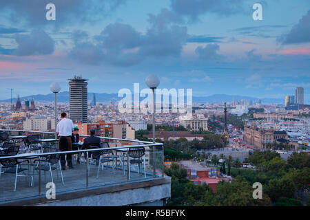 View over Barcelona city centre from Montjuic, Barcelona, Spain Stock Photo