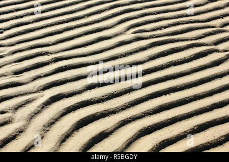 Close-up of structures in the sand of the North sea coast Stock Photo