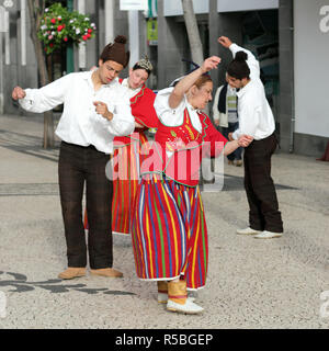 Dancers at the Madeira Flower Festival Stock Photo