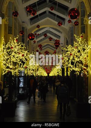 2018 Christmas decorations in Burlington Arcade, Mayfair, London, UK. Stock Photo