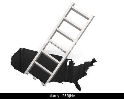 Ladder out of USA map Stock Photo