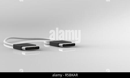 3d rendering of USB type C connector with nice background Stock Photo