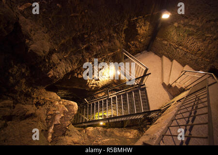 Israel, North Coast, Megiddo (AKA Armageddon), ruins of ancient city, underground 9th century water cistern Stock Photo