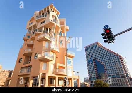 Israel, Tel Aviv, modern architecture along the beachfront Stock Photo