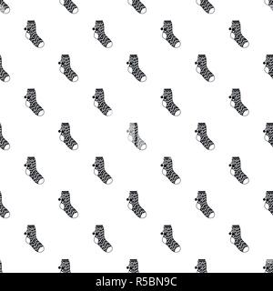 Sock with pompon pattern seamless vector repeat geometric for any web design Stock Vector