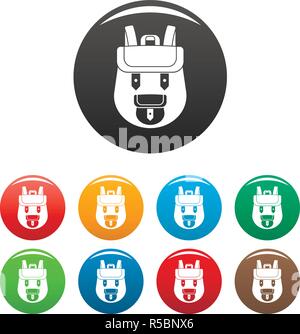 Backpack icons set 9 color vector isolated on white for any design Stock Vector