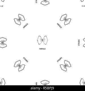 Farfalle pasta pattern seamless vector repeat geometric for any web design Stock Vector