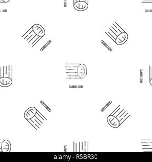 Cannelloni pasta pattern seamless vector repeat geometric for any web design Stock Vector