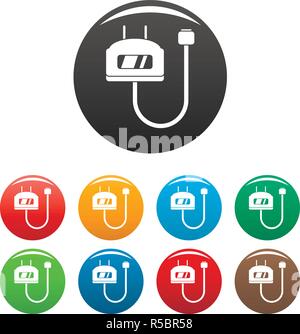 Charge vape set icons set 9 color vector isolated on white for any design Stock Vector