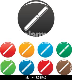 Closed vape pen icons set 9 color vector isolated on white for any design Stock Vector