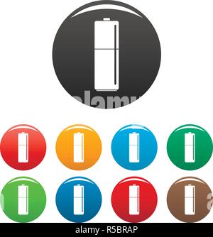 Vape box battery icons set 9 color vector isolated on white for any design Stock Vector