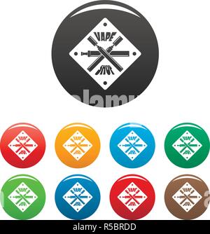 Vape shop icons set 9 color vector isolated on white for any design Stock Vector