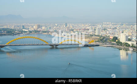 DA NANG, VIETNAM - MARCH 19, 2015: View of Da Nang city centre, Vietnam. Da Nang is the third largest city of Vietnam. Stock Photo