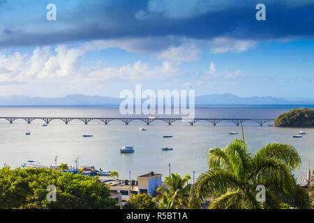 Dominican Republic, Eastern Peninsula De Samana, Samana, View of harbour and Los Puentes - Famous bridge to Nowhere Stock Photo