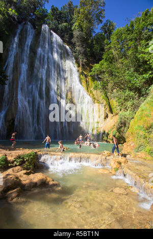 Dominican Republic, Eastern Peninsula De Samana, El Limon Waterfall Stock Photo