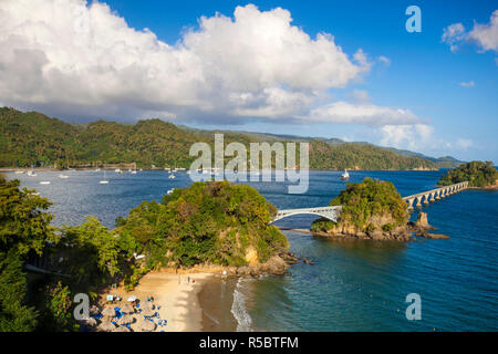 Dominican Republic, Eastern Peninsula De Samana, Semana, View of Playa Cayacoa - the beach below Gran Bahia Principe Cayacoa Hotel Stock Photo