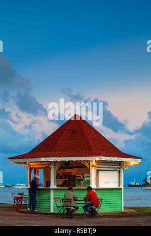 Dominican Republic, Eastern Peninsula De Samana, Samana, Wooden cafe on Harbour front Stock Photo