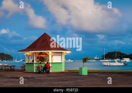 Dominican Republic, Eastern Peninsula De Samana, Samana, Wooden cafe on Harbour front Stock Photo