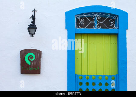 Dominican Republic, Santa Domingo, Colourful Colonial houses in the Colonial zone Stock Photo