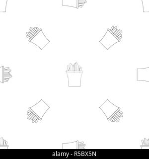 French fry pattern seamless vector repeat geometric for any web design Stock Vector