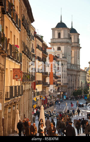 Spain, Madrid, Centro Area, Plaza Mayor, Calle de Toledo street, view towards San Isidro Church Stock Photo