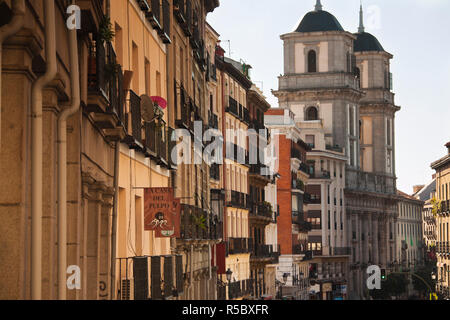 Spain, Madrid, Centro Area, Plaza Mayor, Calle de Toledo street, view towards San Isidro Church Stock Photo