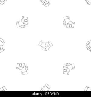 Handshake pattern seamless vector repeat geometric for any web design Stock Vector