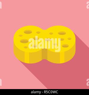 Sponge wash icon. Flat illustration of sponge wash vector icon for web design Stock Vector