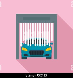 Car exit from wash garage icon. Flat illustration of car exit from wash garage vector icon for web design Stock Vector