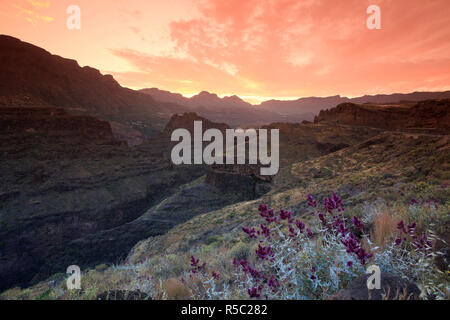 Canary Islands, Gran Canaria, Santa Lucia, view from Mirador el Guriete Stock Photo