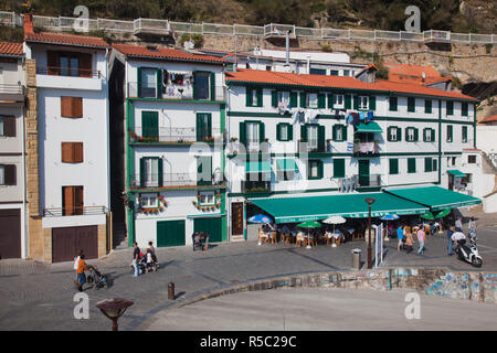 Spain, Basque Country Region, Guipuzcoa Province, San Sebastian, Old Town waterfront Stock Photo