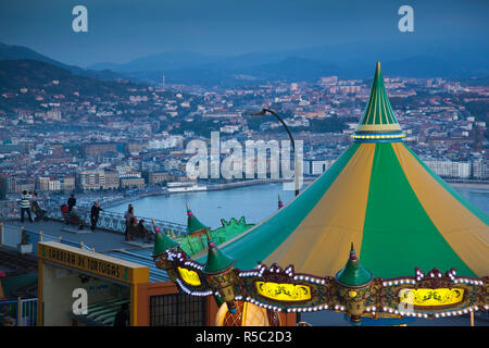Spain, Basque Country Region, Guipuzcoa Province, San Sebastian, Monte Igueldo amusement park Stock Photo