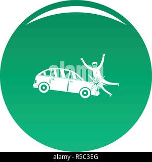 Knock down icon. Simple illustration of knock down vector icon for any design green Stock Vector