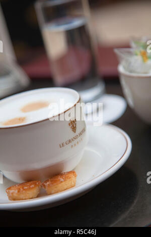 Coffee in the Grand Hotel (Paris Le Grand), Rue Scribe, Paris, France Stock Photo