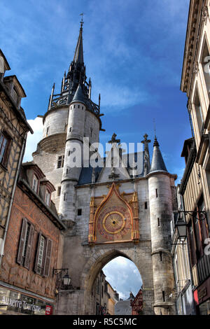 Clock Tower, Auxerre, Yonne department, Burgundy, France Stock Photo