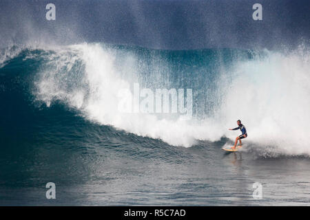 Cape Verde, Sal, Surfers in Ponta Preta, Cape Verde's most famous surfing spot Stock Photo